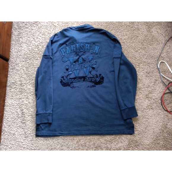 Vintage Parish Nation Polo Shirt Men's 3XL Navy Blue Long Sleeve - Picture 6 of 10